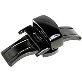 RECHERE Stainless Steel Push Button Butterfly Deployment Clasp for Leather Watch Band Strap