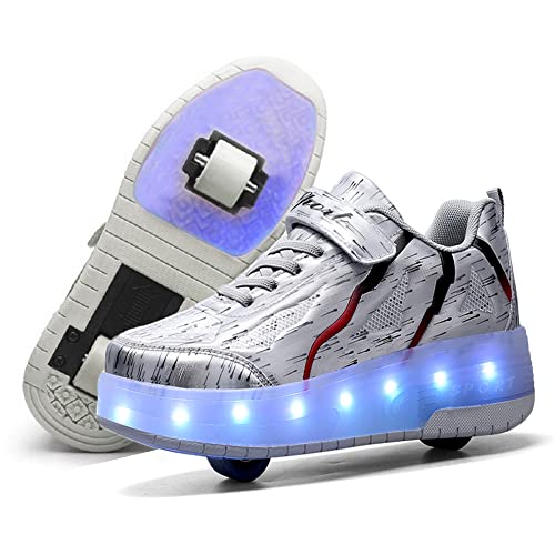 Nsasy Roller Shoes USB Charge Girls Boys Sneakers with Wheels LED Roller  Skates Shoes