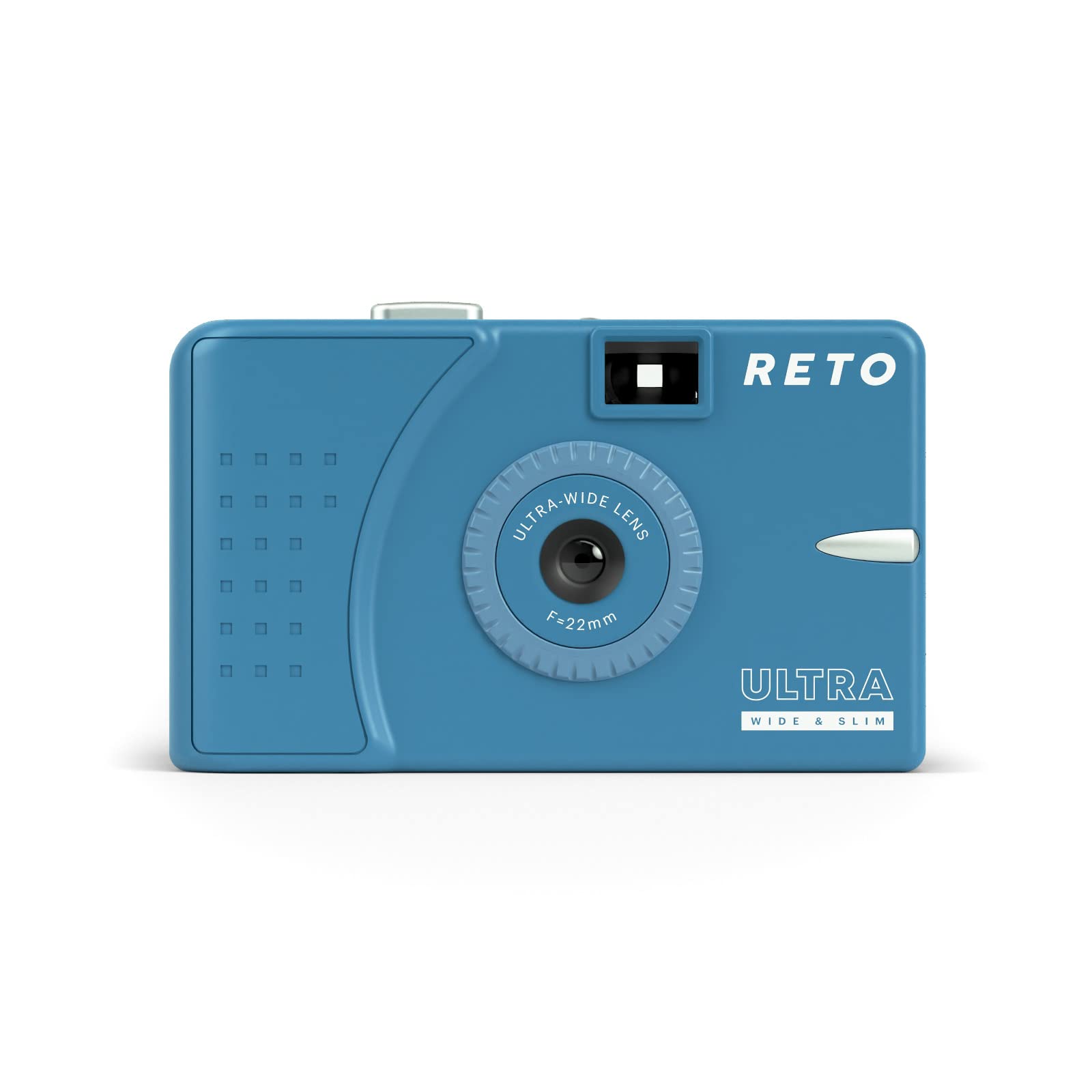 RETO Ultra Wide and Slim 35mm Reusable Daylight Film Camera - 22mm Wide Lens, Focus Free, Light Weight, Easy to Use (Murky Blue)
