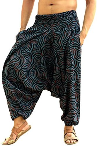 Sarjana Handicrafts Indian Ethnic Men Women Cotton Harem Hippie Pants with Pockets for Yoga