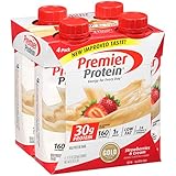 Premier Protein 30g Protein Shakes, Strawberries & Cream 11 Fluid Ounces - Economy Special size of 12 Pack total