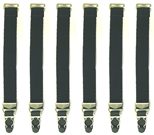 Gorgeous-Garters-Set-of-2-or-4-Replacement-Corset-Garter-Straps-Metal-Clips-Black-Set-of-4