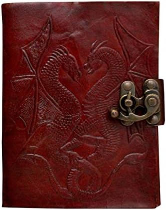 LEATHER JOURNAL Writing Notebook 100 Pages - Antique Handmade Leather Bound Daily Notepad For Men &amp; Women Unlined Paper Art Sketchbook Travel Diary to Write &amp; Draw in (5x7x2 inch)