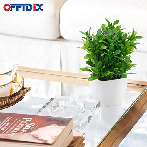 OFFIDIX Artificial Eucalyptus Plants with White Square Vase Small Artificial Tree for Office Desktop Decor Fake Plants for Home and Office Indoor Decorations - Thumbnail 2