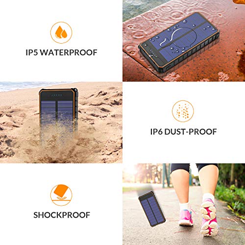 image for HiGoing Solar Charger, 14000mAh Solar Power Bank Portable Phone Charge