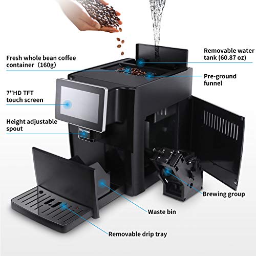 Hipresso Super Fully Automatic Espresso Coffee Machine7" HD TFT