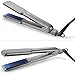 Lanxim Professional Flat Iron Hair Straightener with1 1/4-Inch Tourmaline Ceramic 3D Floating Plate 10s Fast Heat Tempe Control 450F Salon Heat Auto Shut Off Hair Straightening Irons with Travel Bag