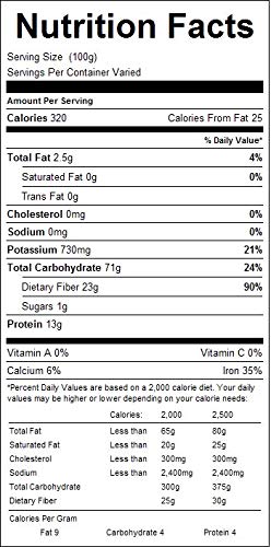 Kauffman's Fruit Farm, Dark Rye Flour, Fiber Rich, Excellent flour to make satisfying German Black Bread or Jewish Rye Bread Bulk 2.9 lb bag