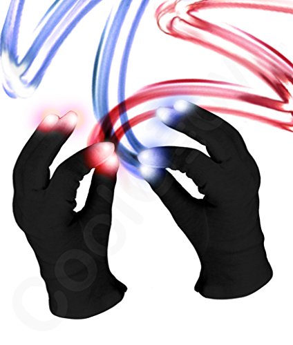 Fun central c061 led light up black magic gloves
