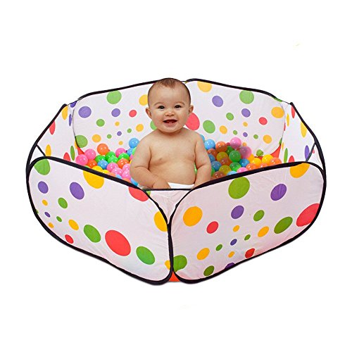 Oasis Plus Outdoor Indoor Kids Game Children Play Toy Tent Portable Ocean Ball Pit Pool with Ball Net (120x38x60cm, Colorful with Black Edge, No Balls)