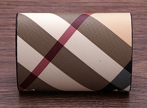 Credit Business Bank Shopping ID Card Holder 26 Slots Key Wallet Leather Plaid Best Gift