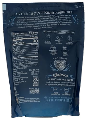 WHOLESOME FAIR TRADE ORGANIC DARK BROWN SUGAR, 24OZ, 1-PACK