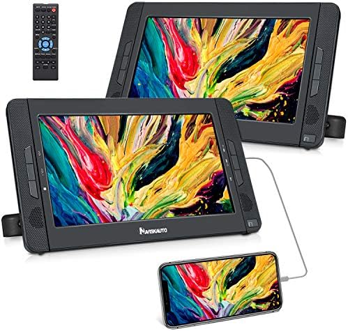 ヘッドレストモニター 2台 Hdmi入力 Naviskauto スマホ同期 バッテリー内蔵 フロントスピーカー 10 1インチ Dvdプレーヤー 車載 ポータブル Cprm リージョンフリー 18ヶ月保障