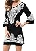 levaca Womens Dress 3/4 Sleeve Heart Printing Slim Fit Casual Dress Black M