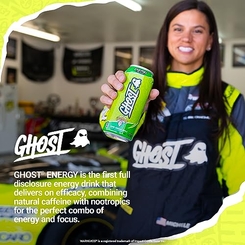 GHOST ENERGY SugarFree Energy Drink 12Pack, WARHEADS Sour Green