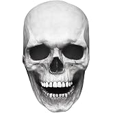 NTSWZYS Realistic Adult Halloween Full Head Skull Mask with Movable Jaw,Scary Latex Helmet for Cosplay Party Props