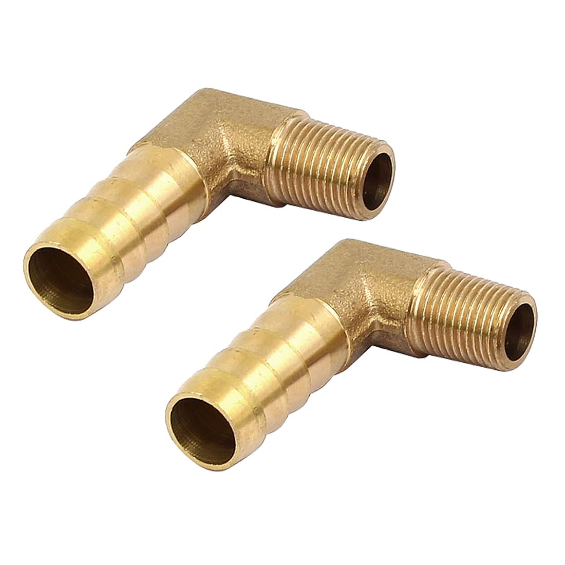 Sourcingmap 1/8BSP Male Thread 10mm Hose Barbed Fitting Right Angle Elbow Connector 2pcs
