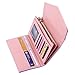 Jastore Womens Envelope Leather Wallet Card Holder Clutch Long Purse (Black)