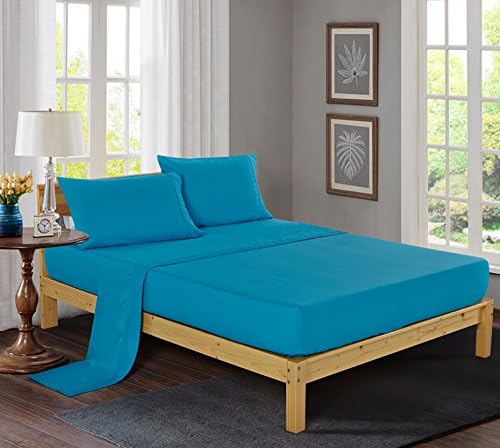 Luxury Comfort 2800 Series Wrinkle & Fade Resistant Egyptian Cotton Quality Ultra Soft 4-Piece Bed Sheet Set Full, Turquoise(1LN)