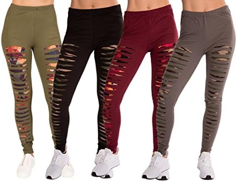 Elan Verve 4 Pack of Womens Ultra Soft Stretchy Lounge Leggings by RAG
