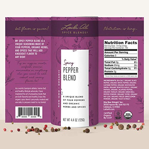 Laila Ali - Spicy Pepper Blend | Organic Fine Blend of 4 Peppers - Non-GMO, Gluten-Free, Vegan and Keto Friendly (4.4 oz… - Image 3