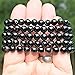 Zenergy Gems Charged Premium Natural Crystal 8mm Bead Bracelet + Moroccan Selenite Charging Crystal [Included] (Black Tourmaline (Himalayan))