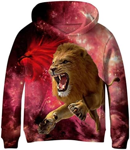 Boys Girls Kids Blue Galaxy Pockets Fleece Sweatshirts Hoodies NO40 M
