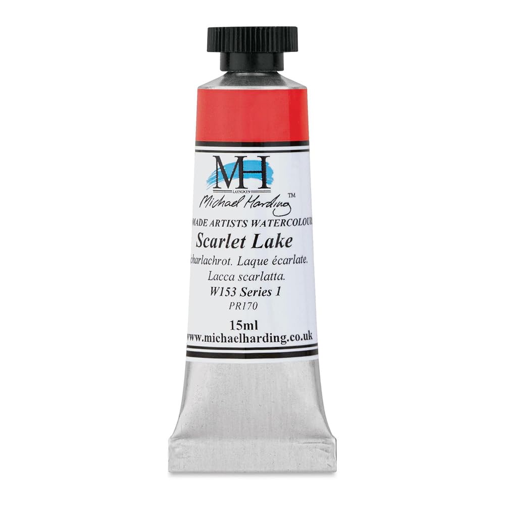 Michael Harding Professional Watercolors - 15ml Tubes (Scarlet Lake)