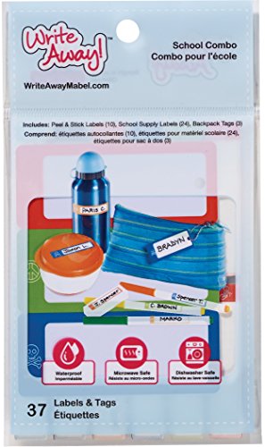 Mabel's Labels - Write Away - School Combo - Water Resistant - Boys, 37 Labels & Tags