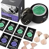 Waxing kit, Vennco Hair Removal Wax Kit for Women, Wax Warmer with 6 Bags Hard Wax Beans (21oz Total),40 Wax Sticks