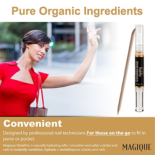 Cuticle Oil Pen & Nail Strengthener - Nail Oil & Nail Guardian Serum - Cuticle Softener Oil Pens with Vitamins A & E - Natural Nails Treatment - 2 Box Includes 4 Pens - Magique VitalePen .28oz
