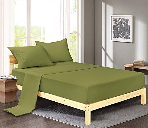 Maiija Luxury Comfort 2800 Microfiber Wrinkle,Fade Resistant Egyptian Cotton Quality Ultra Soft 3-Piece Elastic Deep Pocket Fitted Sheet,Bed Sheet Set Twin, Sage