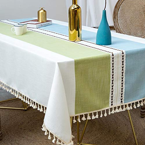 Deep Dream Tablecloths, Stitching Tassel Table Cloth Cotton Linen