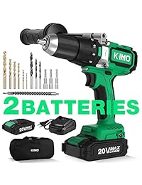 Taladro inalámbrico de 20 V sin escobillas con 12 puntas, carga rápida, linterna de 660 en lb, portabrocas sin llave de 1 2 pulgada, 2 velocidades variables, LED integrado, control inverso, juego de brocas de impacto para Remodelers, Woodworkers