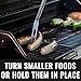 Grillaholics BBQ Grill Tools Set - 4-Piece Heavy Duty Stainless Steel Barbecue Grilling Utensils - Premium Grill Accessories for Barbecue - Spatula, Tongs, Fork, and Basting Brush (Grey)