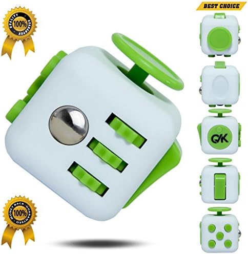 NEW fidget stress cube with gift paper box, hand toy wrapped in a delicate package. desk toy for children who like to play with switches. FBA - OKAY cube