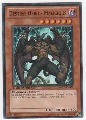 Yu-Gi-Oh! - Destiny Hero - Malicious (GLD3-EN009) - Gold Series 3 - Limited Edition - Common