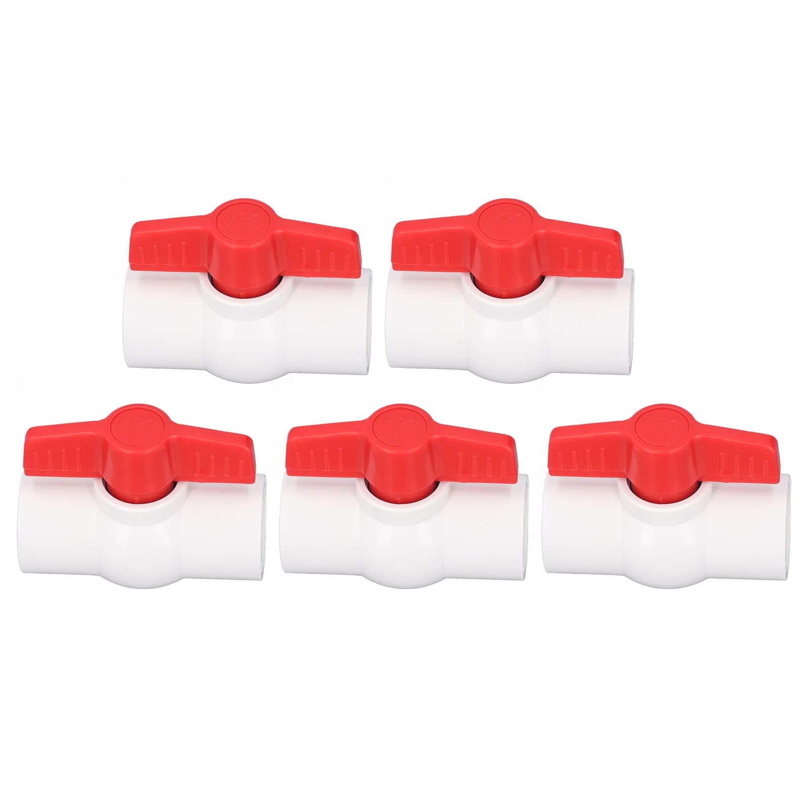 5Pcs Water Supply Ball Valve, 20mm PVC Plastic Screw Switch Tubing Hose Pipe Quick Connect Fittings Building Decoration Accessories, for Landscape Sprinklers Swimming Pools(20mm)
