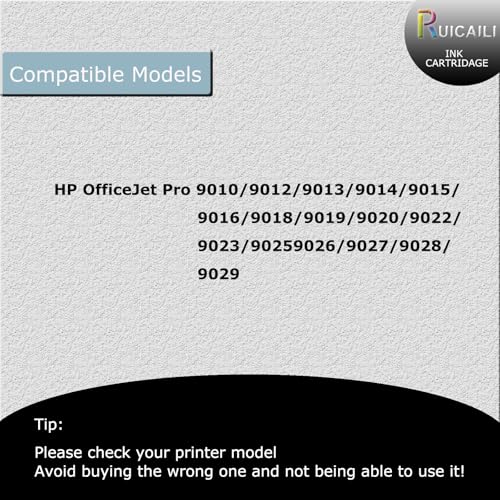 RUICAILI Compatible for HP 963XL 963 Ink Cartridges for OfficeJet Pro 9010 9012 9013 9014 9015 9016 9018 9019 9020 9022 9023 9025 9026 9027 9028 9029 Printer 4PACKS