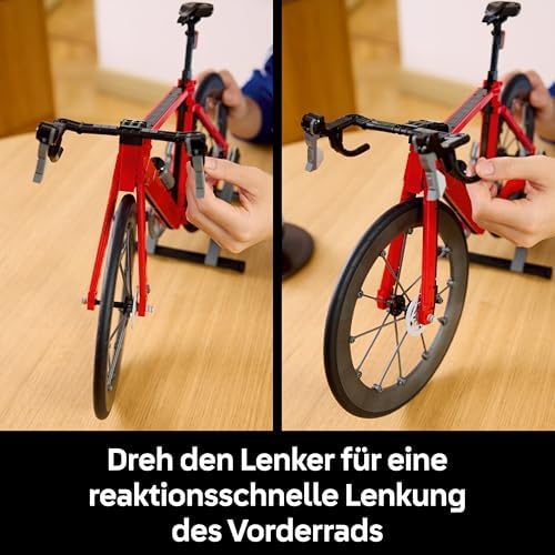 Icons Rennrad - Modellbau für Erwachsene - inkl. Gummireifen, Schaltwerk und Hinterradständer als Schreibtisch Deko - Geschenkidee für Radsportfans - 11380 — Foto 5 von 6