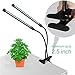 IdentikitGift Dual Head LED Plant Grow Light 18 W 2 Dimmable Levels Grow Lamp Bulbswith Adjustable Flexible 360 Degree Gooseneck for Indoor Plants Hydroponics Greenhouse Gardening[2017 NEW upgrade]