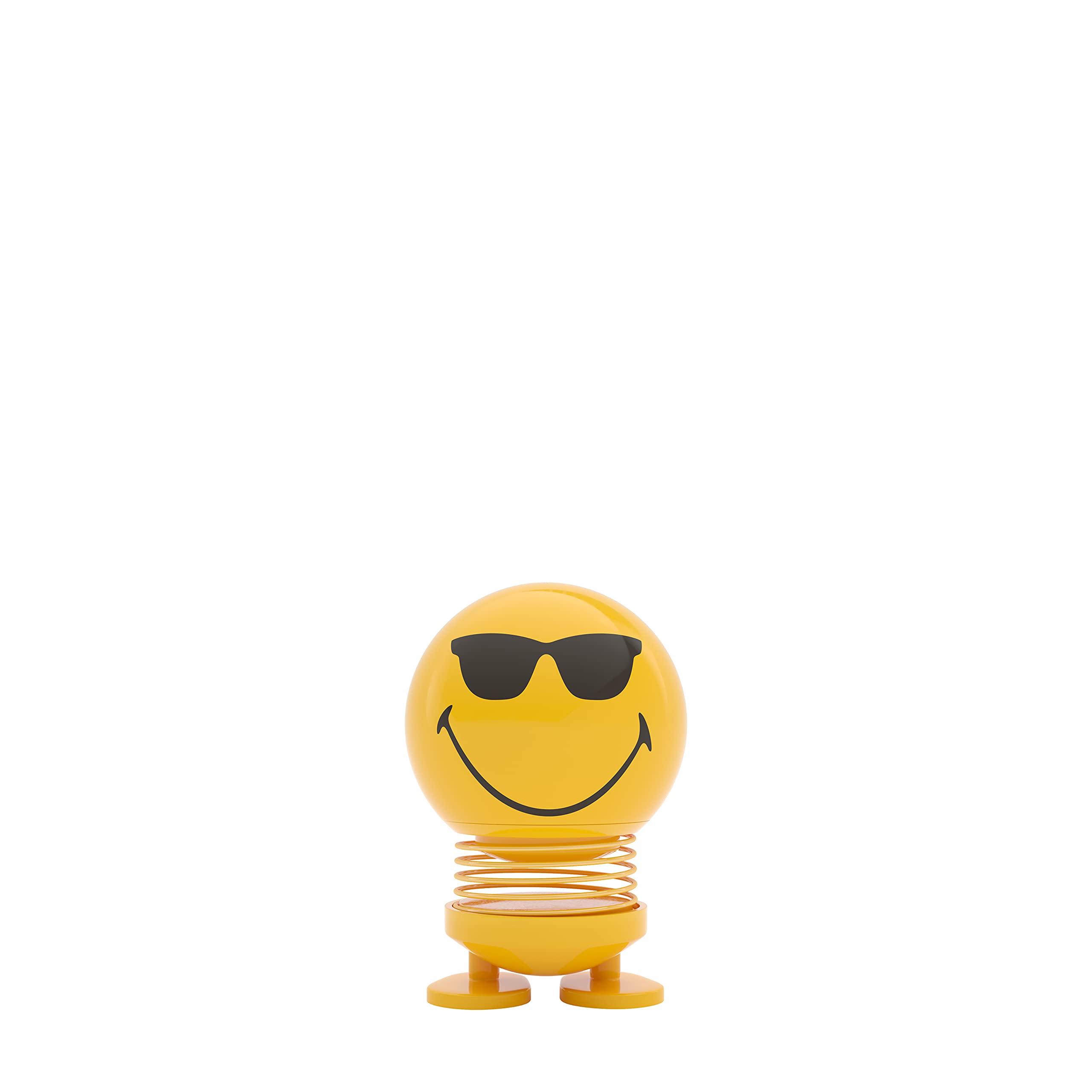 Hoptimist Smiley Cool – Wobbly Figure Decoration with Sunglasses – Scandinavian Desk and Office Gadget – Fun Collectible Gift for Friends, Colleagues or Teens – 6.6 x 5.6 cm – Small – Yellow