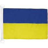 AZ FLAG Ukraine Boat Flag 12x18 in Mesh Polyester Plastic Rings | Outdoor and marine use Ukrainian 45x30 cm boat flag Україна weather resistant with double stitched seams and reinforced edges