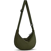 Crossbody Sling Bag for Women Men Trendy, Crescent Bag with Adjustable Strap, 2 Zippers Lightweight
