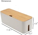 Sourcemall White Cable Management Box for Power Strip Cord Organizer Desk view 2