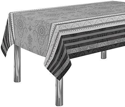 60 x 138-Inch Rectangular Tablecloth, Stain Resistant, Spill Proof, Liquid Spills "Black Neutral"
