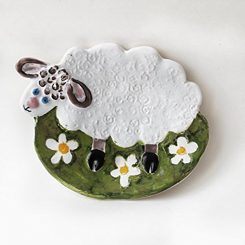 White Lamb Soap Dish, pottery trinket dish, Sheep ceramic spoon rest, Jewelry Holder, tea bag rest,children spoon rest,Kids Soap Dish