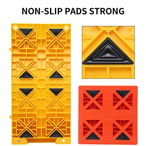 Homeon Wheels Camper Leveling Blocks, One Top Tire Saver Ramp and 9 Pack Interlocking Leveling