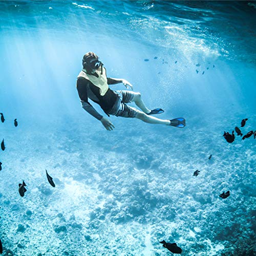 ANGGO Short Swim Fins for Diving and Snorkeling (Light Blue,XL) - Thumbnail 5