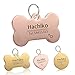 YVYOO Custom Dog Collar Stainless Steel Dog cat tag Free Engraved Pet Dog Collar Accessories ID tag Name Telephone Personalized (Rose Gold Heart, M)